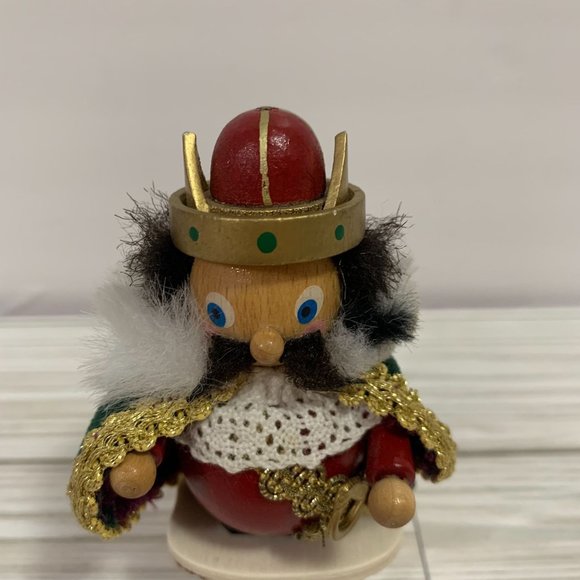 Vintage Steinbach Mini Wood Viking King Figure Imperfect - Picture 2 of 8